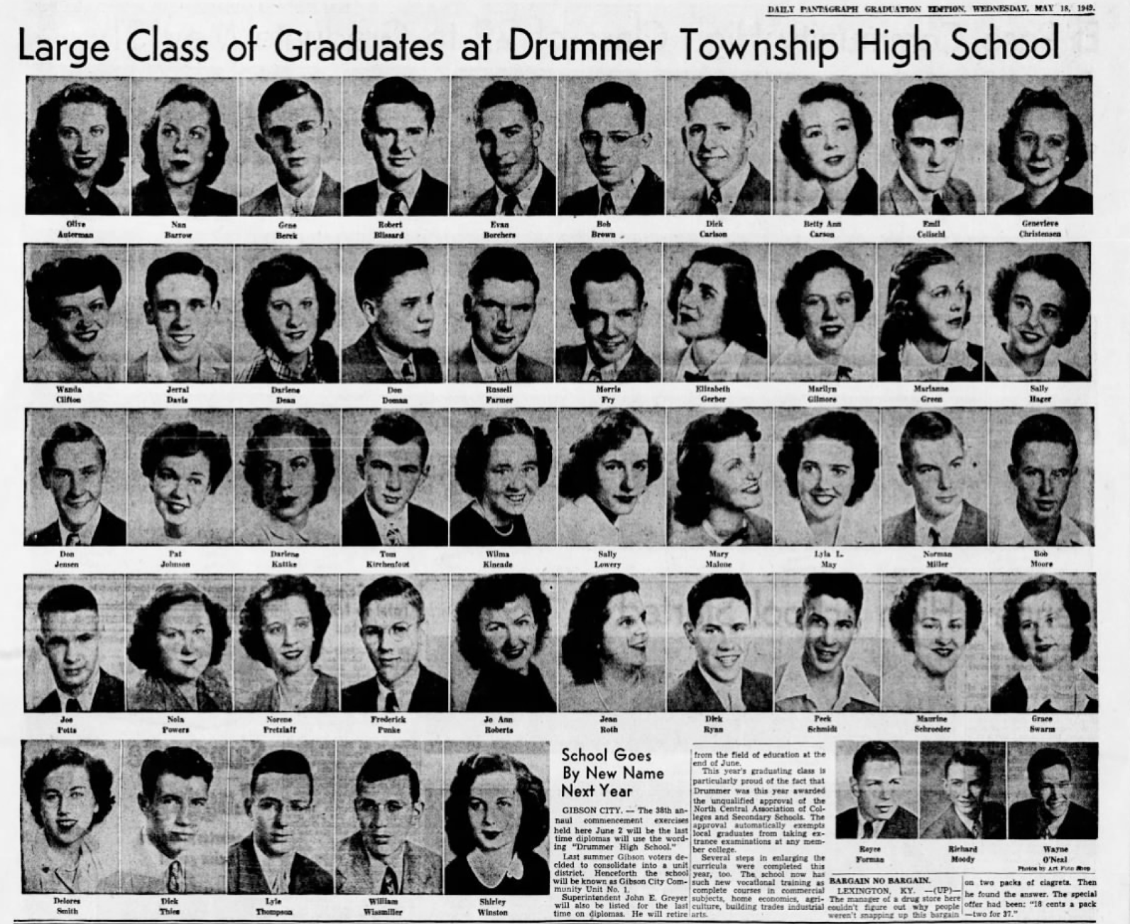 Large class of graduates a Drummer Township High School